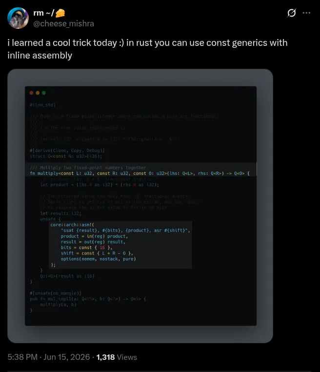 Const Generics ASM